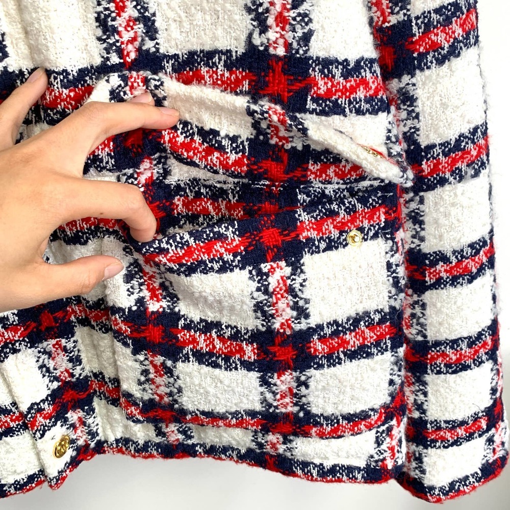 NWT Gucci tweed check-print jacket Size 42 - Picture 14 of 16